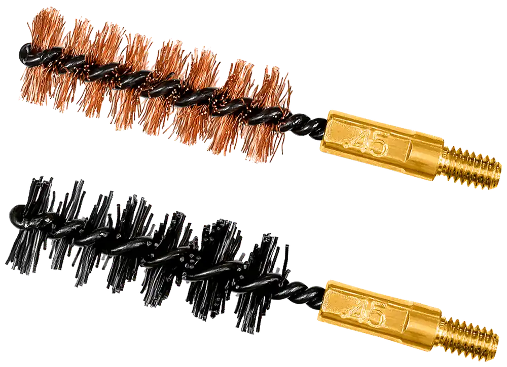 Otis FG345NB Bore Brush Set for .44 Mag/.458/.45/.460/.450/.454 Calibers with 8-32" Thread, 2" Long Bronze/Nylon Bristles, 2-Pack