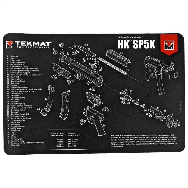 TEKMAT H&K SP5K Pistol Cleaning Mat