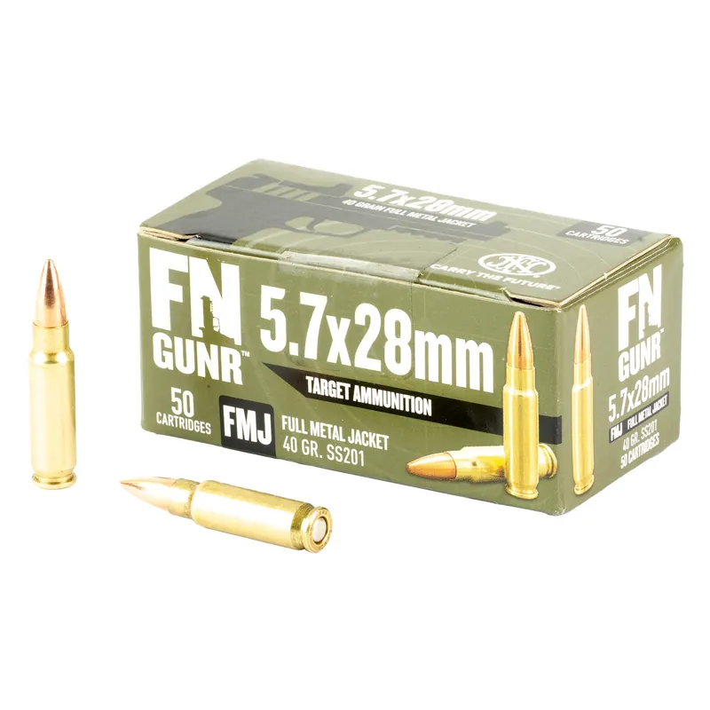 FN GUNR SS201 5.7X28MM 40GR Ammunition - 50 Rounds per Box, 500 Rounds per Case