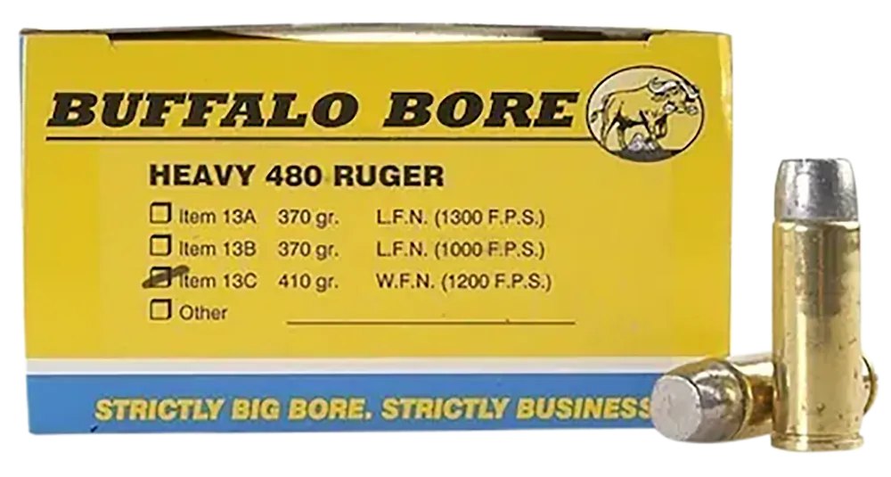 Buffalo Bore 480 Ruger 410gr WFN Ammo - 20/Box