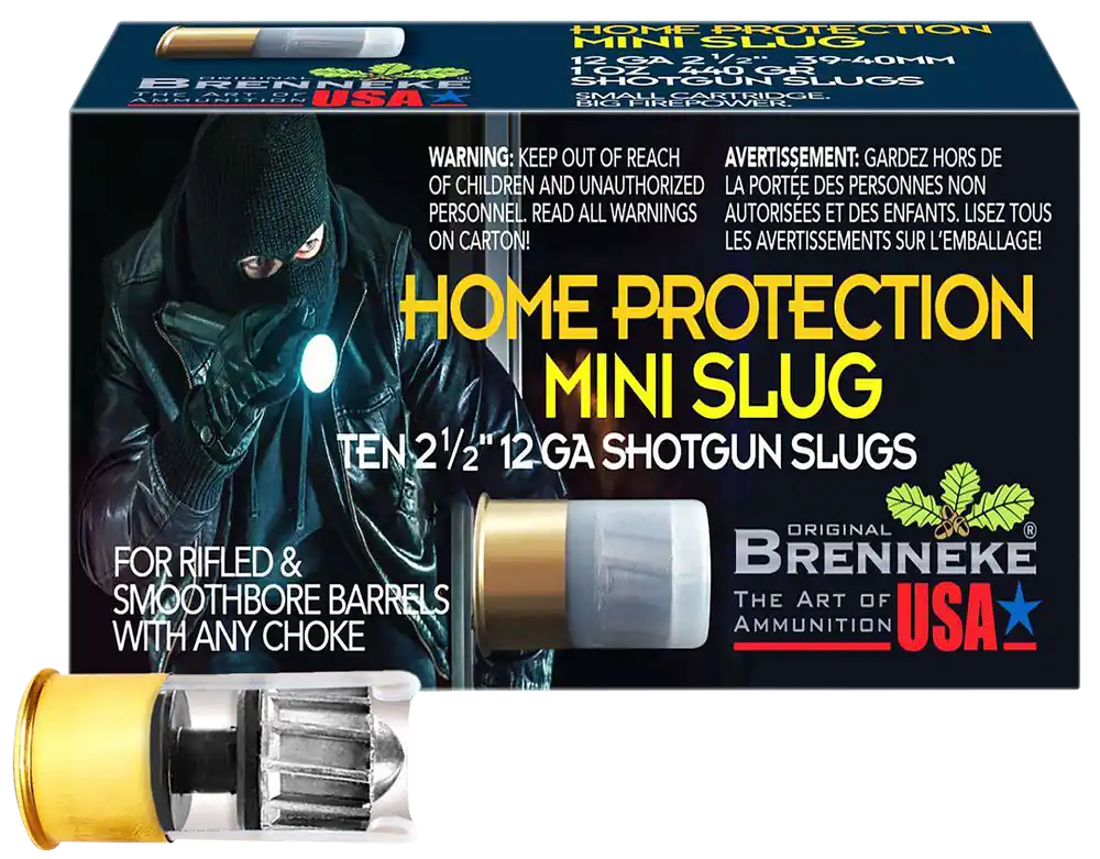 Brenneke SL122MS 12 Gauge Mini Slug for Home Defense - 10 Rounds per Box