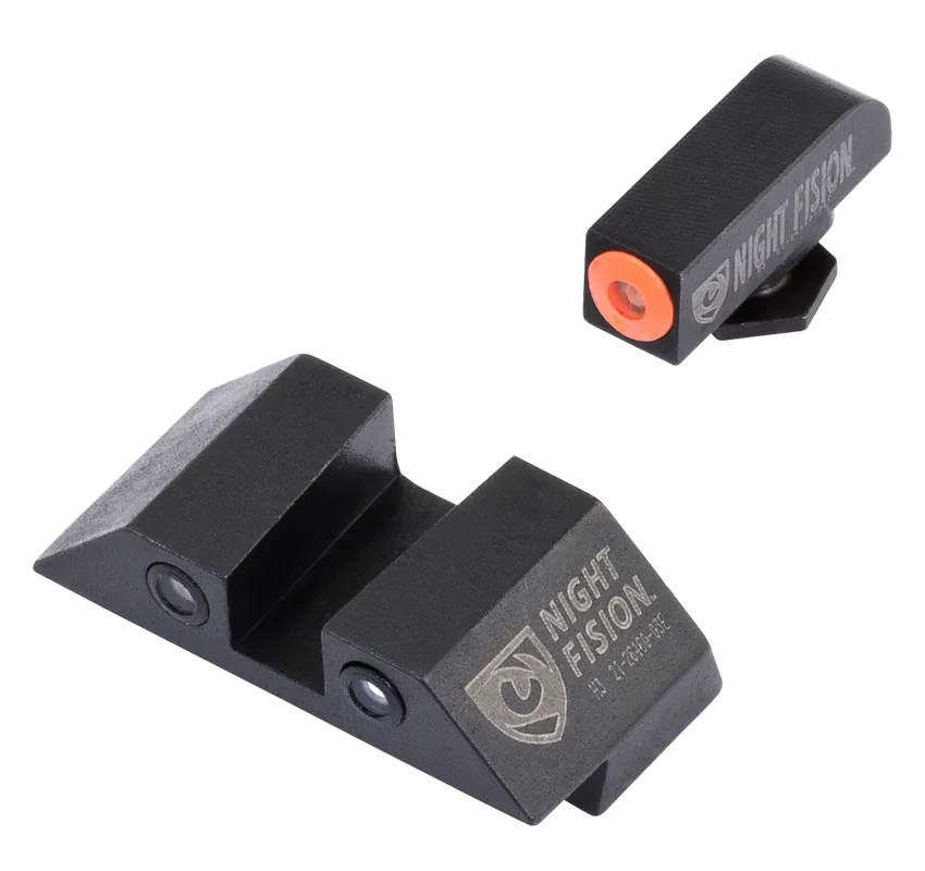 Night Fision Tritium Night Sights for Glock 42/43/43X - Green/Orange Front, Green/Black Rear