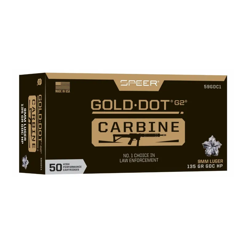 SPEER Gold Dot 9mm 135 Grain Hollow Point Ammunition - 50 Rounds/1000 Rounds