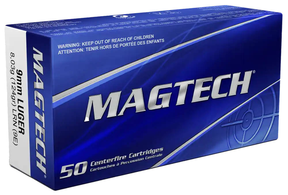 Magtech 9mm Luger 124gr LRN Ammo - 50 Rounds per Box