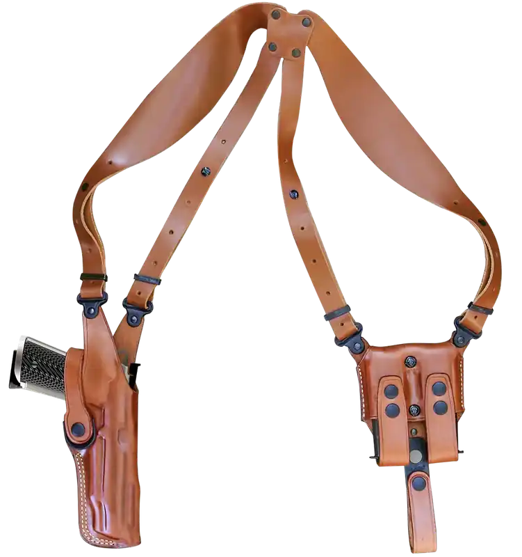 Optic Ready Vertical Shoulder Holster for 1911 - Right Hand, Brown (1791 Gunleather NSS1CBRVR)