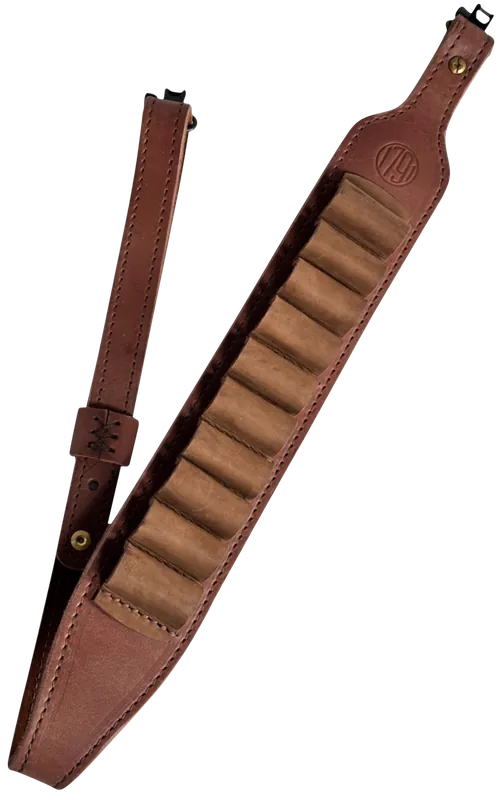 1791 Gunleather Hunt Ammo Sling - Oiled Brown Leather Shotgun Sling (32" to 37" OAL)