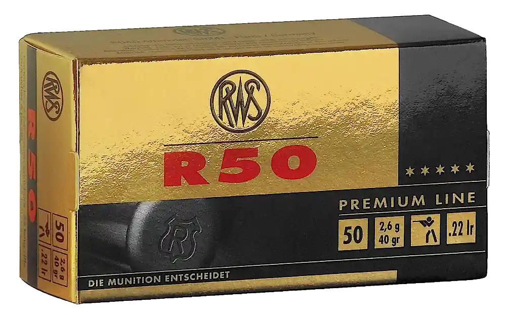 RWS/Umarex R50 Premium 22LR 40gr LRN Ammo - 50 Rounds/100 Case