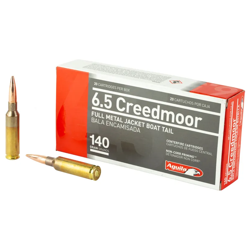 AGUILA 6.5 Creedmoor 140 Grain FMJBT Ammunition - 20 Rounds/500 Rounds