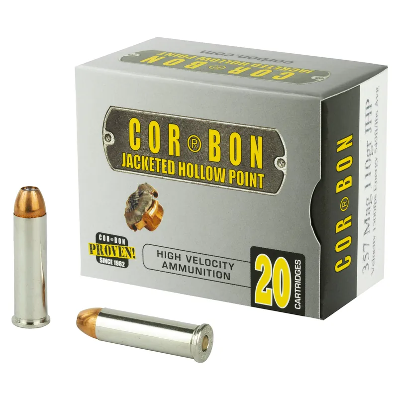 CORBON .357 Magnum 110 Grain JHP Ammunition - 20 Rounds per Box, 500 Rounds per Case