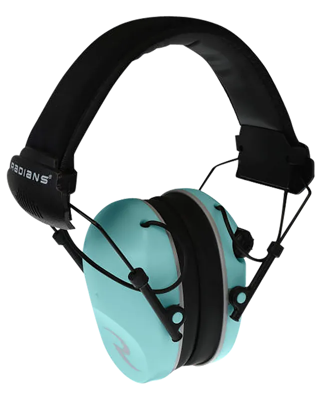 Radians R3220ECS Dual Mic Electronic Ear Muffs, 23 dB, Aqua Blue