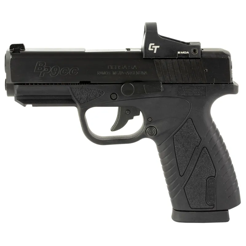 BERSA BP CC 9MM Pistol with 3.3" Barrel and Red Dot Sight, 8-Round Capacity