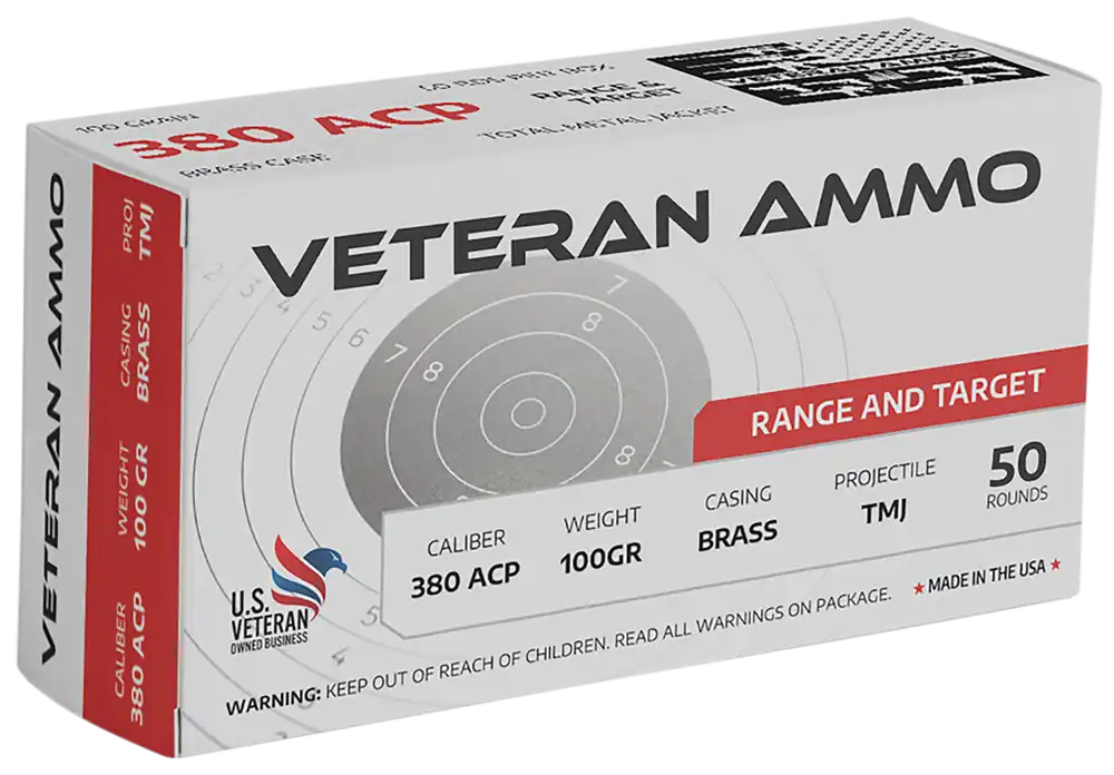 Hyperion Munitions Veteran Ammo .380 ACP 100gr FMJ 50 Rounds/Box