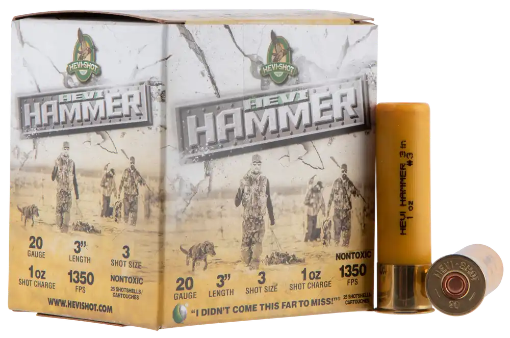 HEVI-Shot HS29003 HEVI-Hammer 20 Gauge 3" 1oz #3 Shot - 25 Rounds per Box, 10 Boxes per Case