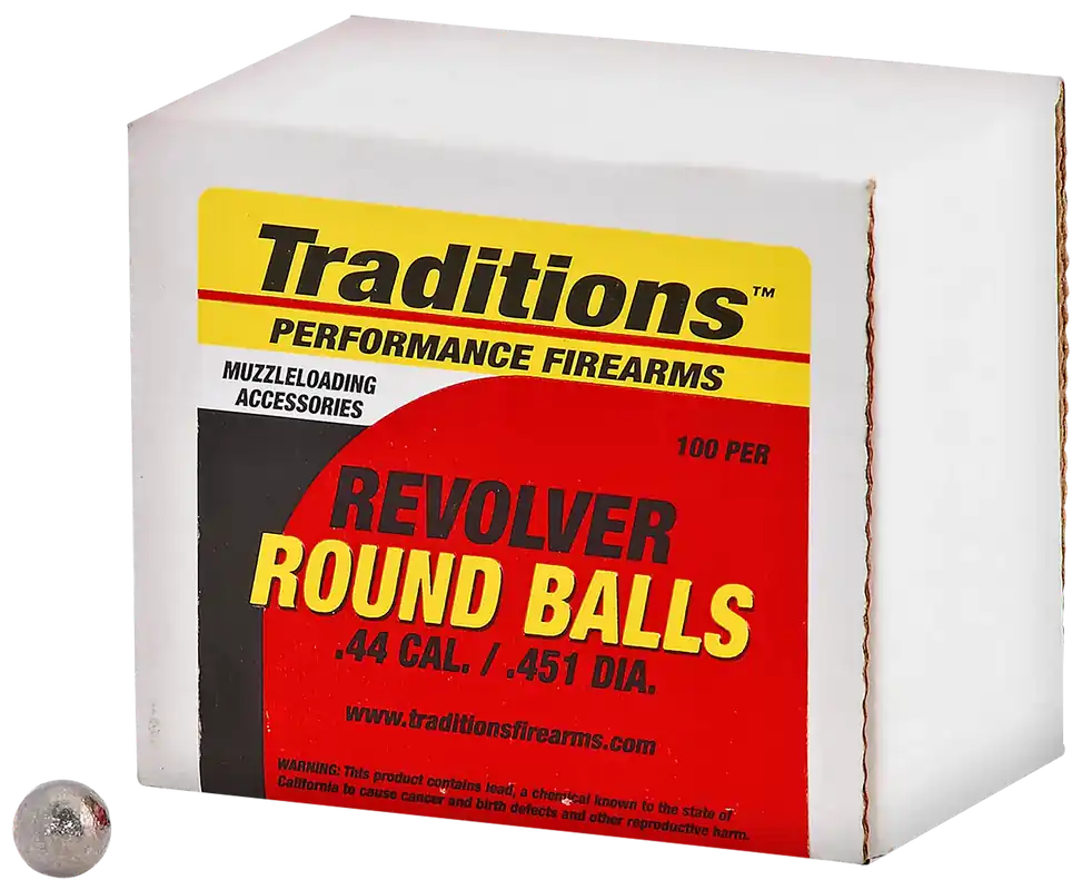 Traditions A1647 .44 Caliber Revolver Lead Balls 140gr - 100 Count Box