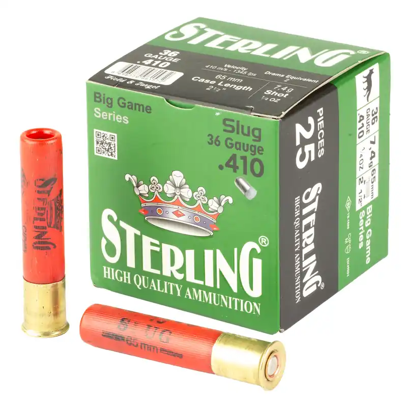 STERLING BIG GAME 410 SLUG - 25 Rounds per Box, 500 Rounds per Case