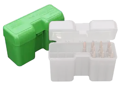 MTM Case-Gard RF22SM10 22-Round Ammo Box for .338 Caliber - Green Polypropylene Flip-Top