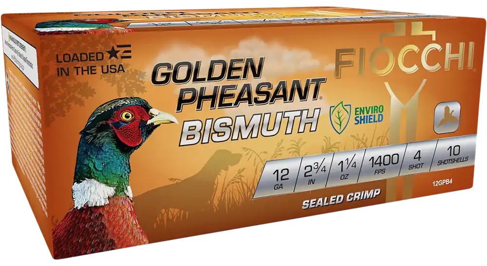 Fiocchi Golden Pheasant Bismuth 12 Gauge 4 Shot Ammo - 10 Box/Case