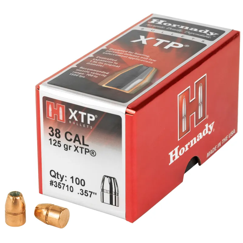 Hornady XTP .357 Caliber 125 Grain Bullets - 100 Count
