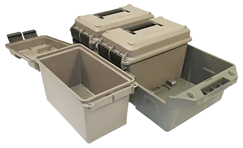 MTM Case-Gard AC3C 3-Can Ammo Crate - 50Cal Dark Earth/Army Green Polypropylene