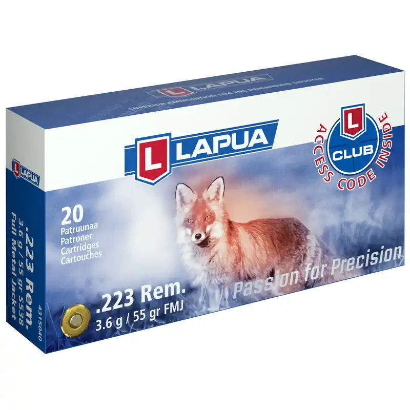 LAPUA .223 Remington 55 Grain FMJ Ammunition - 20 Rounds/600 Rounds