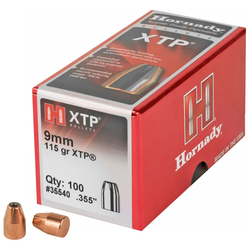 Hornady XTP 9mm .355 115 Grain 100 Count Ammunition