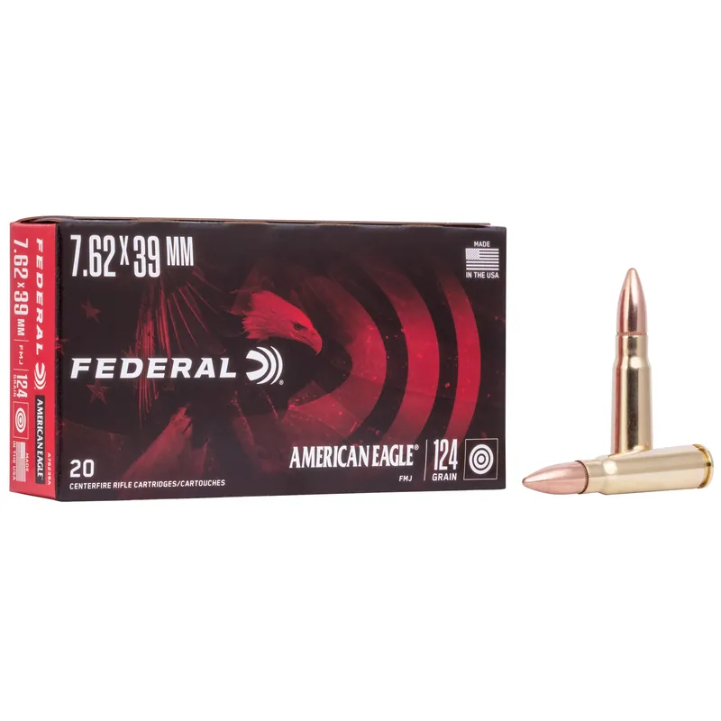 Federal American Eagle 7.62x39mm 124 Grain FMJ - 20 Rounds/500 Rounds