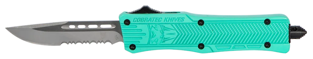 CobraTec CTK-1 Small OTF Knife with Tiffany Blue Handle and D2 Steel Blade