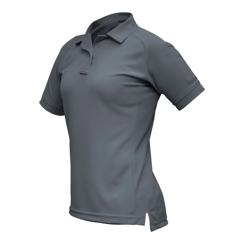 Women's Grey Short Sleeve Polo - VERTX Coldblack, Size Small
