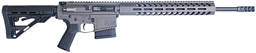 HM Defense Titan .243 Win Rifle - 20" Barrel, Tungsten Gray, Black Synthetic Stock