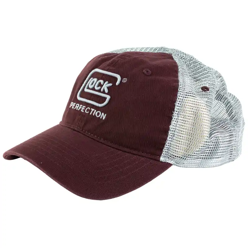 Maroon Snapback Hat with Glock Mesh Design