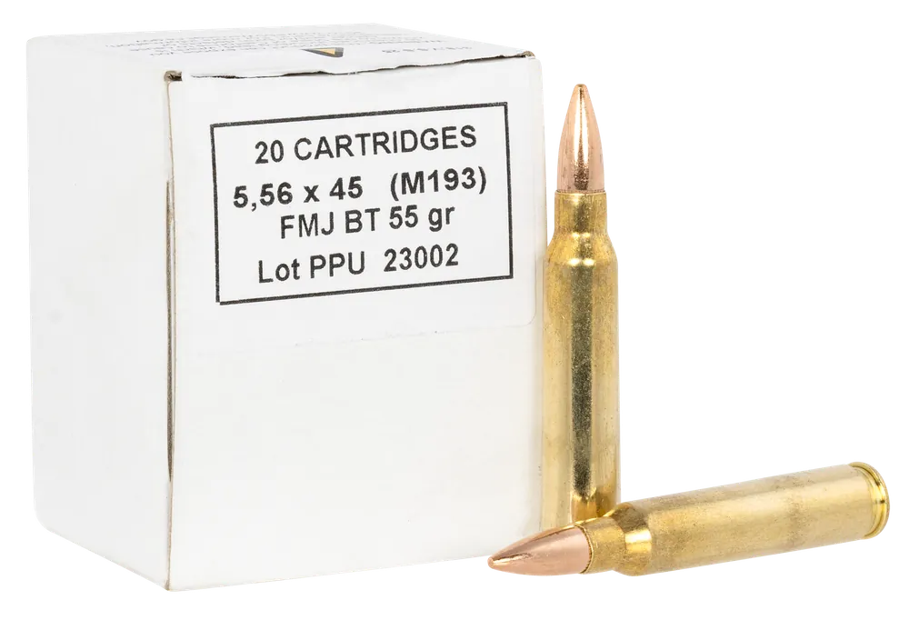 PPU 5.56x45mm NATO 55gr FMJ BT Rifle Ammo - 1000 Rounds