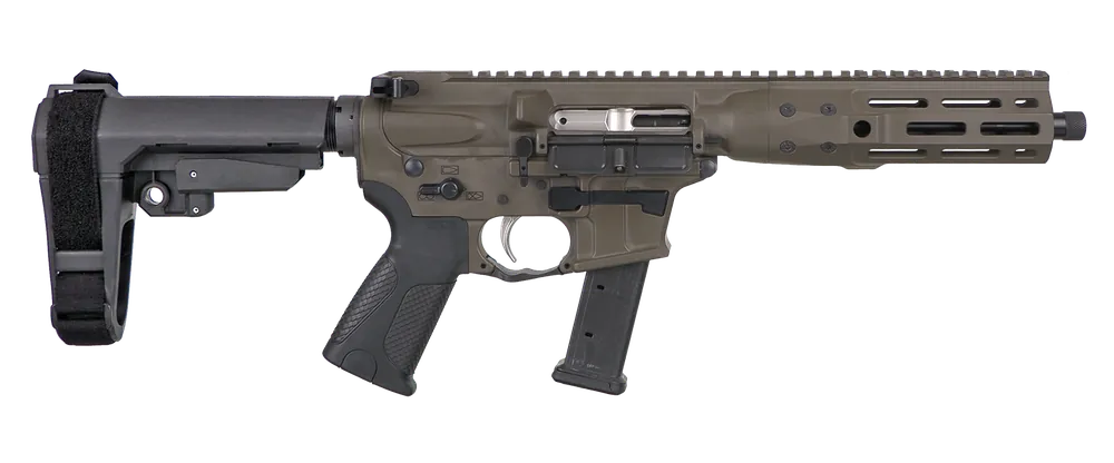 LWRC IC-9 9mm Pistol with 8.50" Threaded Barrel and SBA3 Brace in Patriot Brown