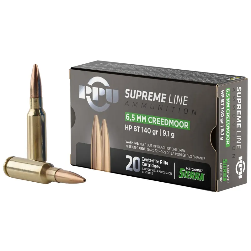 PPU Supreme 6.5 Creedmoor 140gr HPBT Ammunition - 20 Rounds
