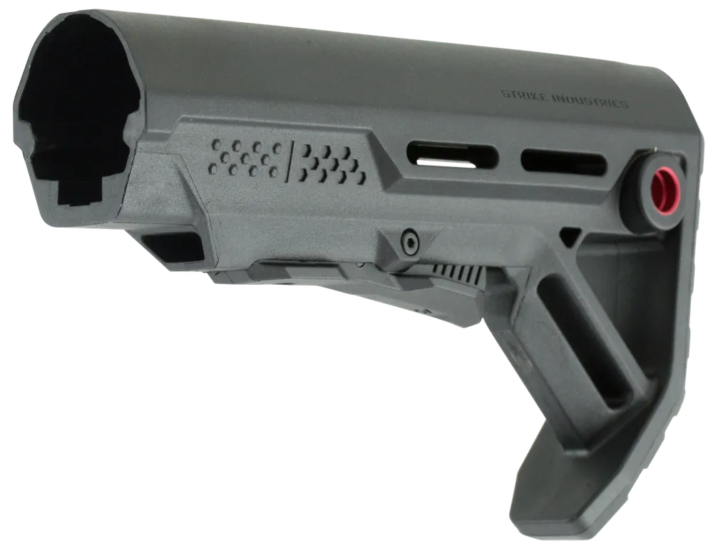 Strike Industries STRIKEESMOD MOD1 Mil-Spec Red Accent Black Synthetic Stock for AR-15/M16