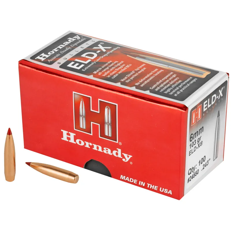 Hornady ELD-X 6mm .243 103 Grain Bullets - 100 Count