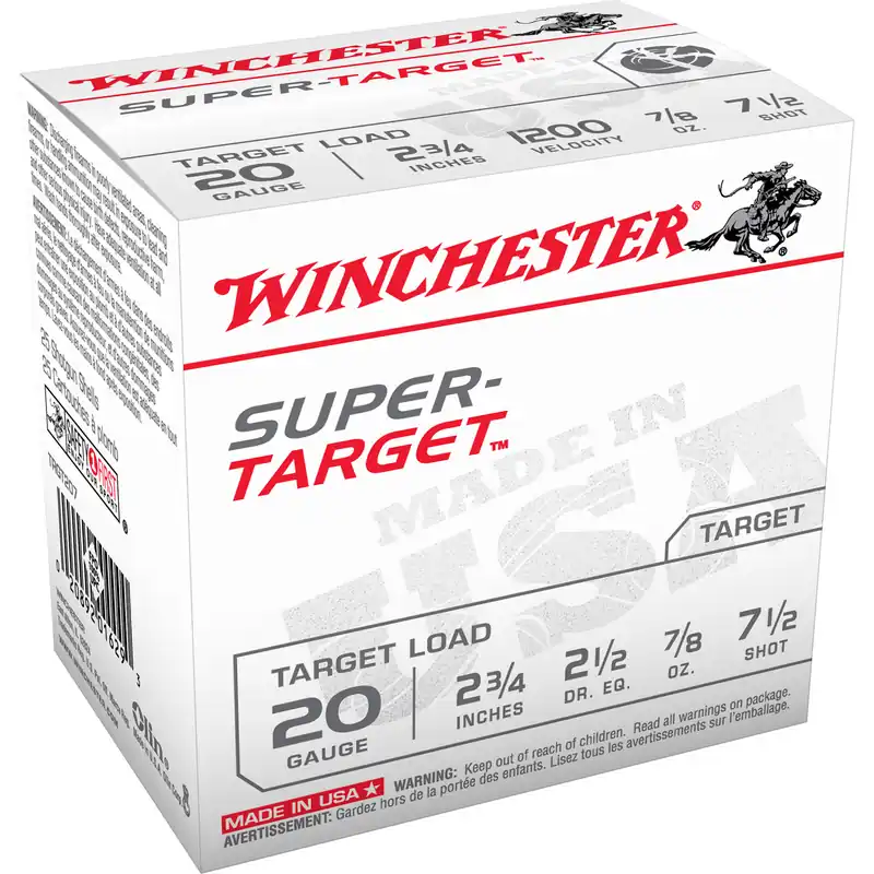 Winchester USA 20 Gauge 2.75" #7.5 Shotgun Shells - 25 Rounds per Box, 250 Rounds per Case