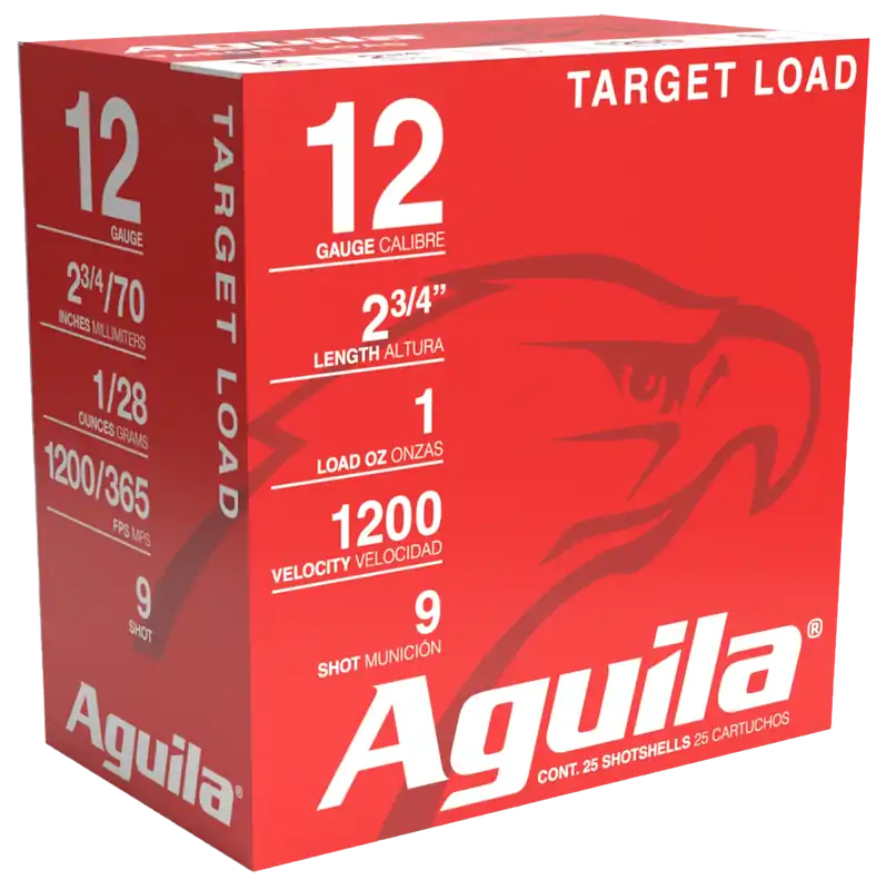 Aguila 12 Gauge Target Load 1oz 9 Shot - 25 Rounds per Box