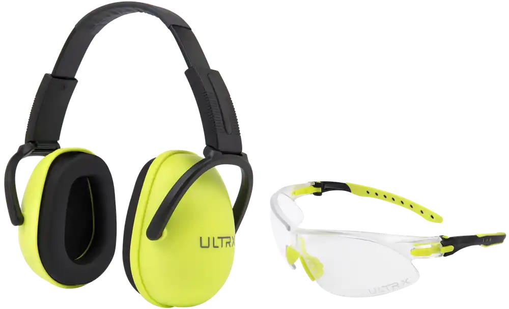 Allen 4176 Youth Ear & Eye Protection Combo, 23 dB, Lime Green Sound Blocker