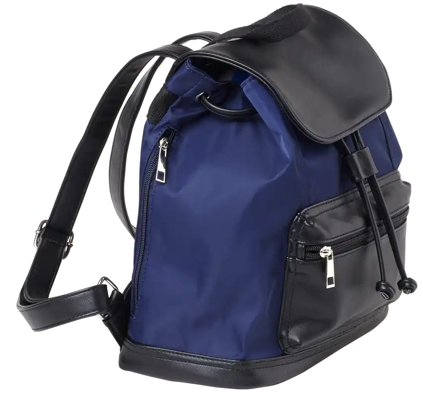 Bulldog BDP065 Navy Leather Backpack Purse with Holster and Black Accents