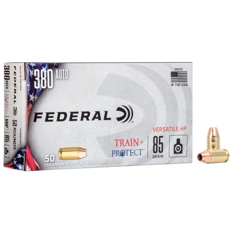 Federal Train & Protect .380 ACP 85 Grain VHP, Box of 50 Rounds