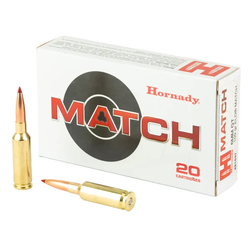 Hornady Match 6mm GT 109gr ELD-M Ammunition - 20 Rounds/200 Rounds