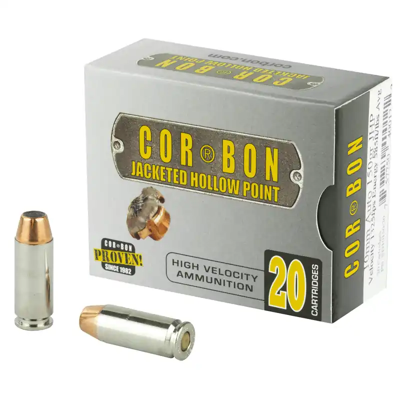 CORBON 10MM 150GR JHP Ammunition - 20 Rounds per Box, 500 Rounds per Case