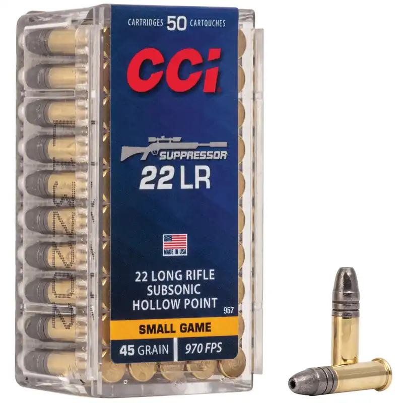 CCI 22LR Suppressor 45GR HP Ammunition - 50 Rounds/5000 Rounds