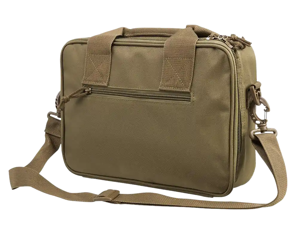 NcStar VISM Double Pistol Range Bag with Mag Pouches and Tan Finish