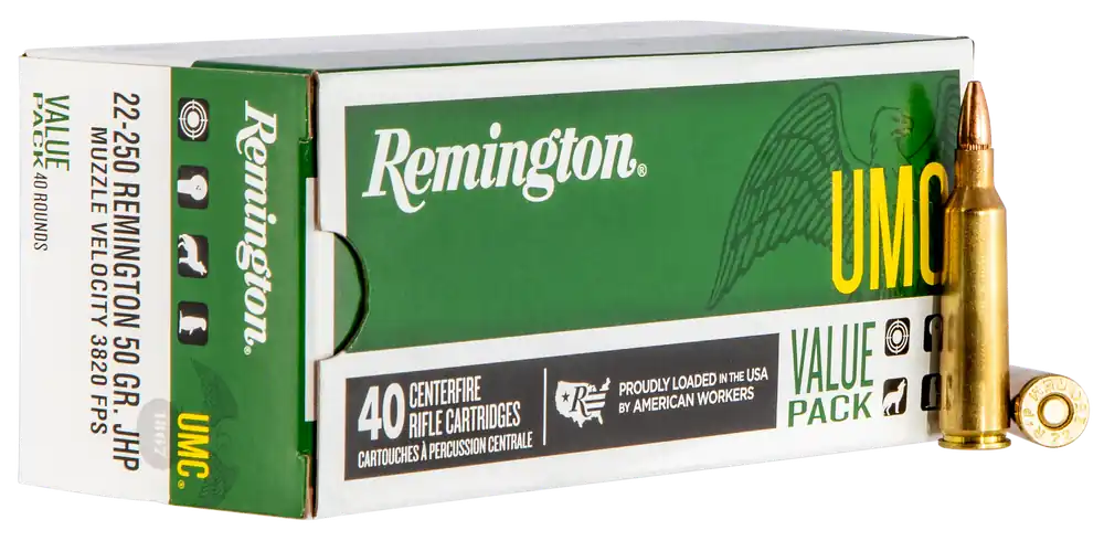Remington UMC Value Pack 22-250 Rem 50gr JHP 40 Rounds
