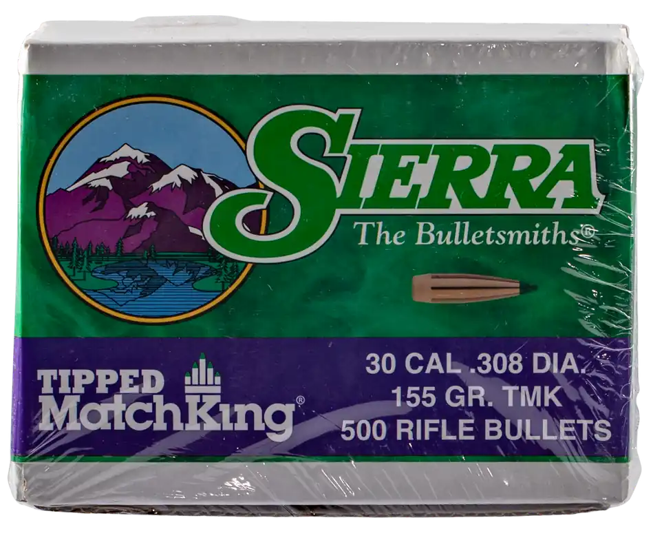 Sierra 7755C 30Cal 155gr Tipped MatchKing Bullets - 500 Count Box