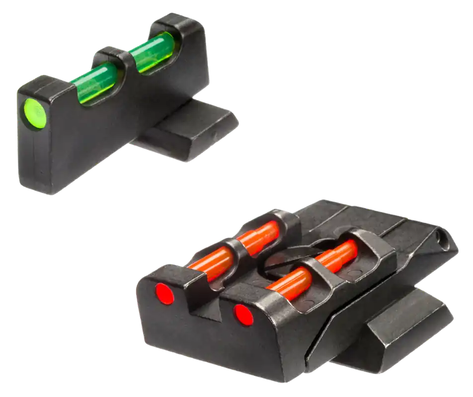 HiViz SWMPE21 Adjustable Fiber Optic Sight Set for S&W M&P - Green Front, Orange Rear