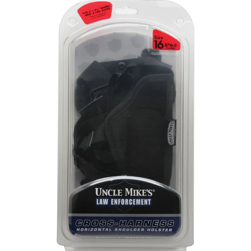 Universal Horizontal Shoulder Holster Size 16 Black Ambidextrous