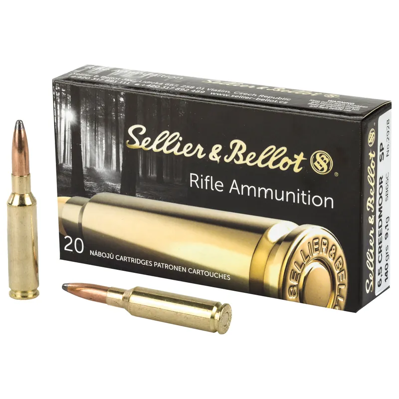 Sellier & Bellot 6.5 Creedmoor 140 Grain Soft Point Ammunition - 20 Rounds/500 Rounds