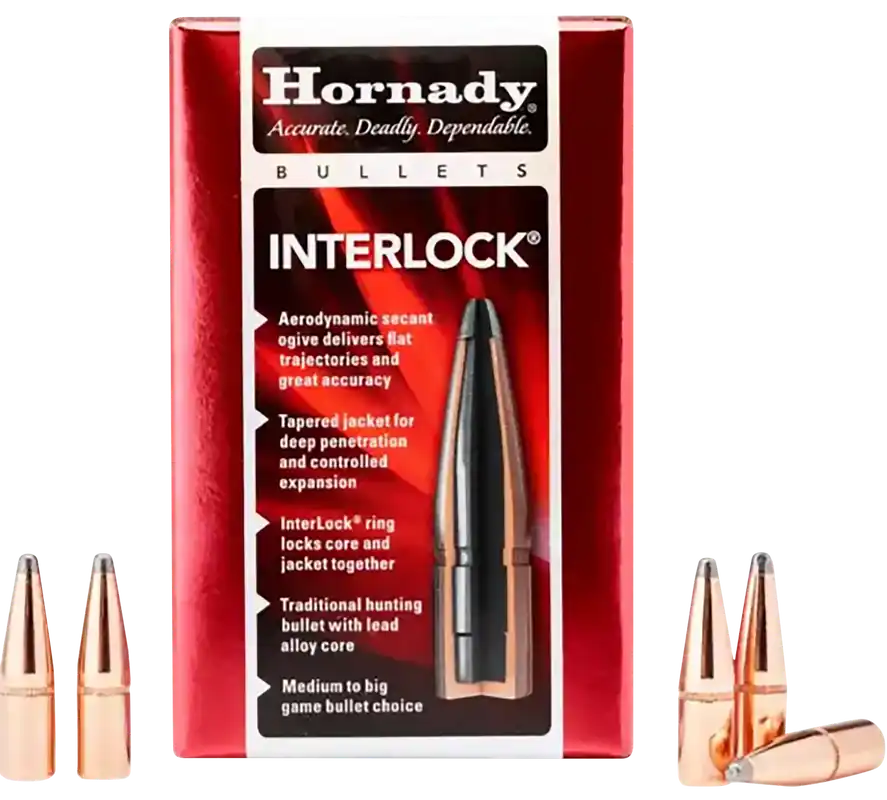 Hornady InterLock 8mm .323 150gr Soft Point Bullets - 100/Box, 15/Case